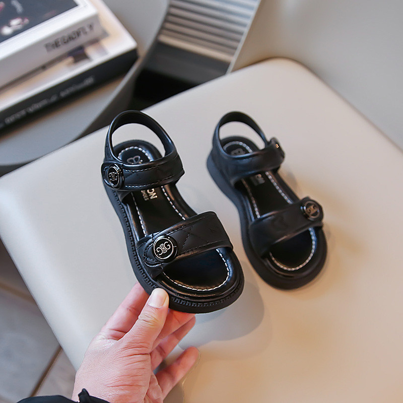 Jaunas Bērnu vasaras sandales Zēniem Meitenēm Modes Tīras Krāsas Sandales ar āķi Zīdaiņiem Mīkstas Elpojošas Kurpes Bērnu Vasaras Pludmales Sandales