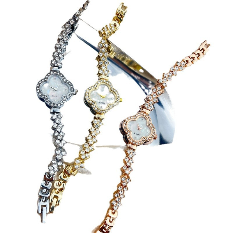 Női óra márkájú gyémánt szett luxus karkötő óra Divatos és elegáns kvarc óra Reloj V127