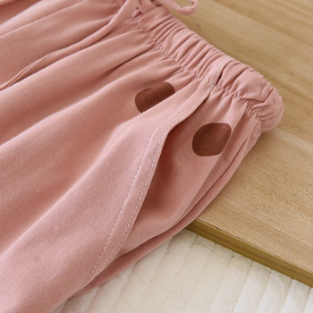 2024 Νέο καλοκαιρινό γυναικείο παντελόνι από 100% βαμβάκι Παντελόνι ύπνου Γυναικεία πιτζάμες Παντελόνι Πουά με στάμπα Πυτζάμες Είδη σπιτιού