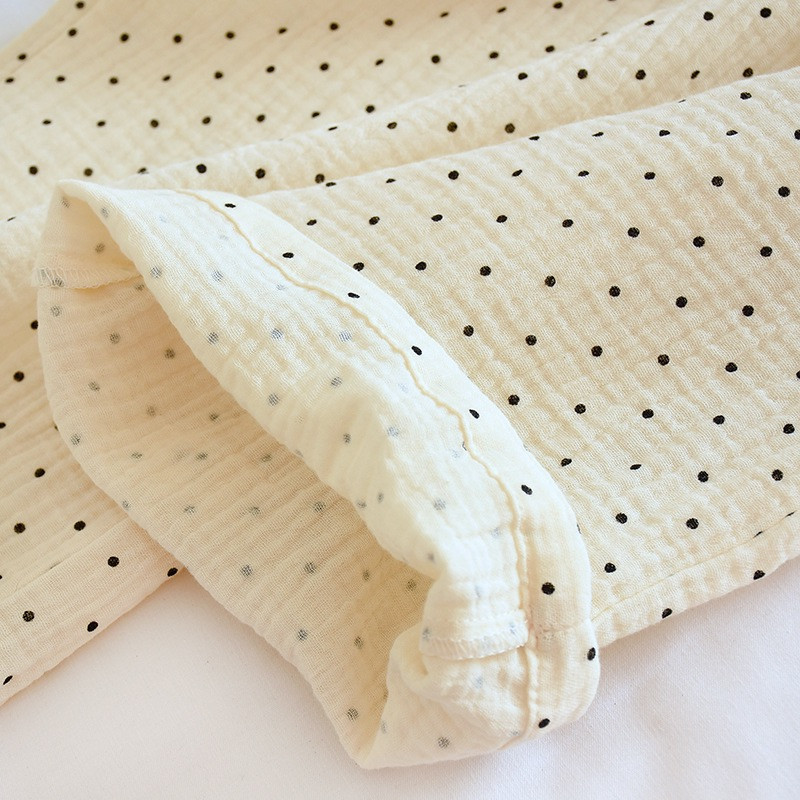 2023. gada jauns 100% kokvilnas marles guļambikses Sieviešu kokvilnas garās pidžamas bikses Sieviešu atpūtas apģērbs ar punktveida druku rudens ziemas brīvas bikses