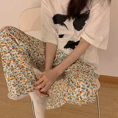 Sieviešu Leoparda apdrukas pidžamas bikses Kawaii Apģērbs Gultasveļa Vasaras Sleep Bottoms Atpūtas apģērbs Elastīgs viduklis Naktsveļa Bikses Jauns