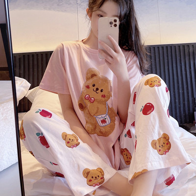 Sieviešu Leoparda apdrukas pidžamas bikses Kawaii Apģērbs Gultasveļa Vasaras Sleep Bottoms Atpūtas apģērbs Elastīgs viduklis Naktsveļa Bikses Jauns