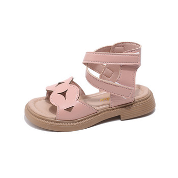 Сандали за момичета Princess Sweet Gladiator Sandals 2024 Летни нови детски плажни обувки с волани Меки прости класически плоски отворени пръсти