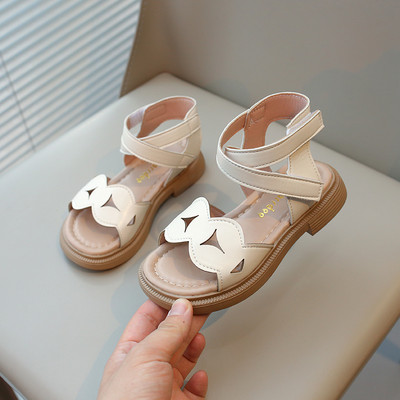 Meiteņu sandales Princeses Sweet Gladiator Sandales 2024 Vasara Jauni Bērnu Pludmales Apavi Volāni Mīksti, Vienkārši, Klasiski plakani Atvērti Pirksti