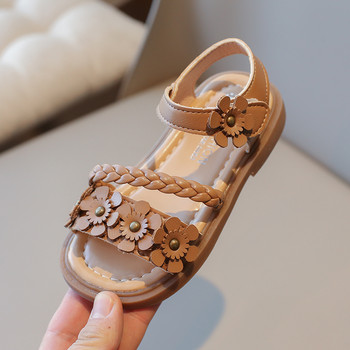 Летни чехли за бебета и момичета, детски меки подметки, удобни противоплъзгащи се сандали с плъзгащи се принцеси с цветя, плажни обувки