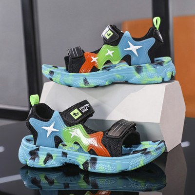 2023. gada modes Bērnu sandales Āra pludmale Zēniem Meitenēm Neslīdoši Ērti apavi Bērniem Vasaras Rozā Sandales Tupeles Izmērs 27–39