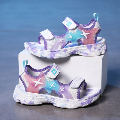 2023. gada modes Bērnu sandales Āra pludmale Zēniem Meitenēm Neslīdoši Ērti apavi Bērniem Vasaras Rozā Sandales Tupeles Izmērs 27–39