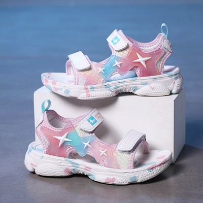 2023. gada modes Bērnu sandales Āra pludmale Zēniem Meitenēm Neslīdoši Ērti apavi Bērniem Vasaras Rozā Sandales Tupeles Izmērs 27–39