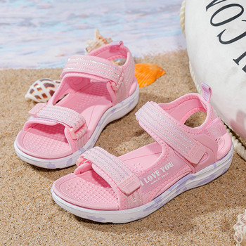 Летни плажни сандали Vanmie 2024 за момичета Ежедневни плажни сандали Детски леки неплъзгащи се меки удобни сандали с отворени пръсти