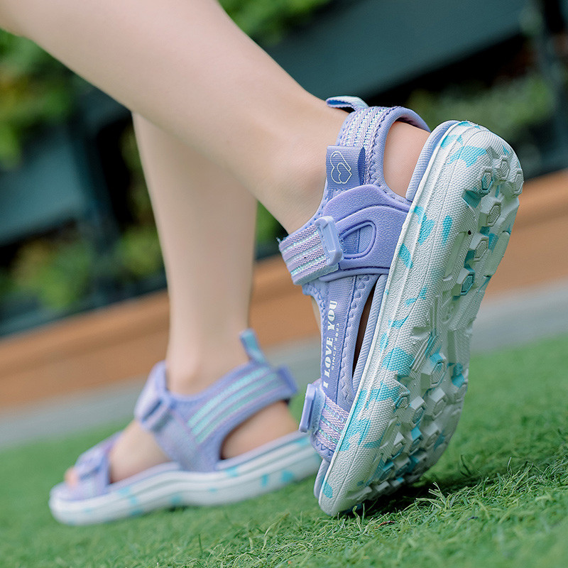 Vanmie 2024 vasaras pludmales sandales meitenēm ikdienišķas pludmales sandales bērniem, vieglas, neslīdošas, mīkstas, ērtas sandales ar atvērtiem purngaliem