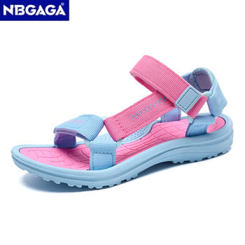 Нови летни сандали за момичета, дишащи детски обувки, неплъзгащи се плажни сандали с отворени пръсти