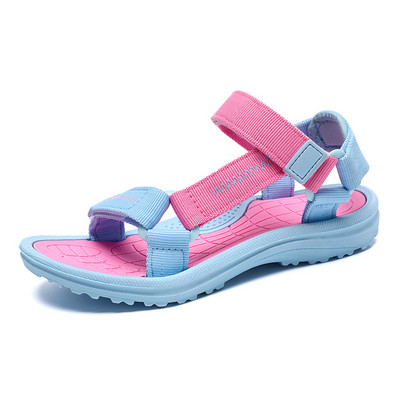 Jaunas vasaras meiteņu sandales, elpojošas bērnu apavi āra, neslīdošas, atvērtas pludmales sandales