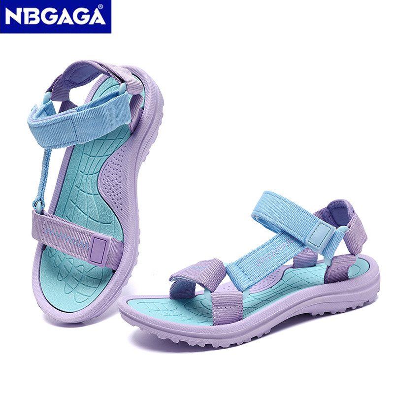 Jaunas vasaras meiteņu sandales, elpojošas bērnu apavi āra, neslīdošas, atvērtas pludmales sandales