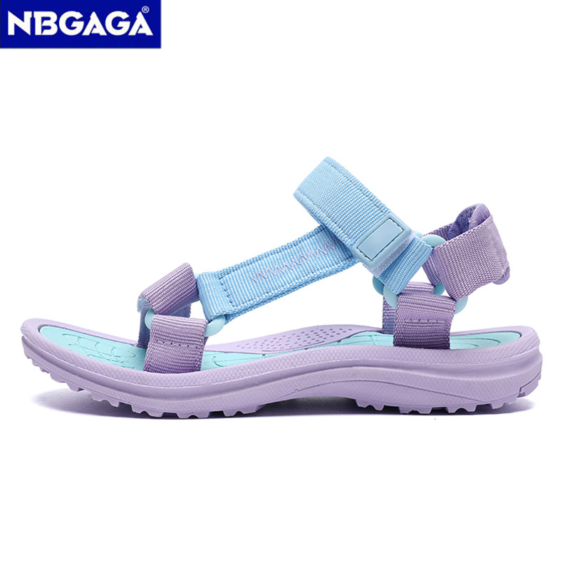 Jaunas vasaras meiteņu sandales, elpojošas bērnu apavi āra, neslīdošas, atvērtas pludmales sandales