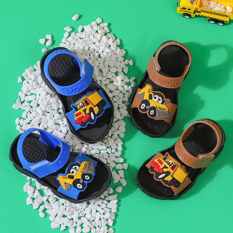 Ljetne cipele za dječake, dječje sandale, crtani film, animacija automobila, bebe, roditelji, dijete, male cipele, dječje ležerne sportske sandale koje se ne kližu