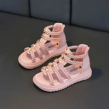 2024 Лято Нова мода за момичета Римски плажни сандали Обувки за принцеса Детски сандали Момичета Универсални сандали Обувки с отворени пръсти