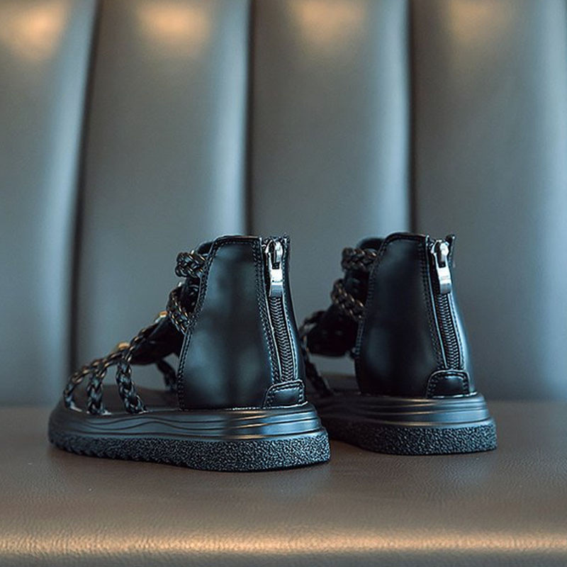 2024. gada vasara, jaunā meiteņu modes romiešu pludmales sandales Princeses kurpes Bērnu sandales, meitenēm piemērotas sandales ar atvērtu purngalu