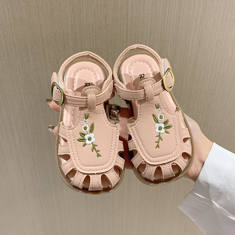 Sandale pentru fetiță Decupaje cu flori Bej maro Încântători copii pantofi Vară 21-30 Frumoși, respirabili, anti-alunecare, pantofi pentru copii