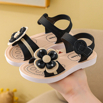 Детски обувки Момиче Сандали с меки подметки Ежедневни модерни обувки за принцеса Летни нови плажни обувки Сандали за момиче с форма на цветя Sandálias