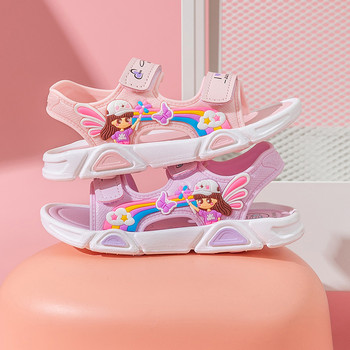 Летни сандали за момичета в стил принцеса Плажни сандали Чехли Модни дишащи плажни сандали с бяло дъно