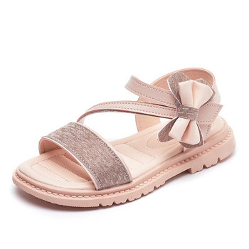Летни сандали за момичета 2022 г. Нови обувки на принцеса Сладки обувки с възли за момичета Студентски сандали за момичета Неплъзгащи се плажни сандали Размер 27-37