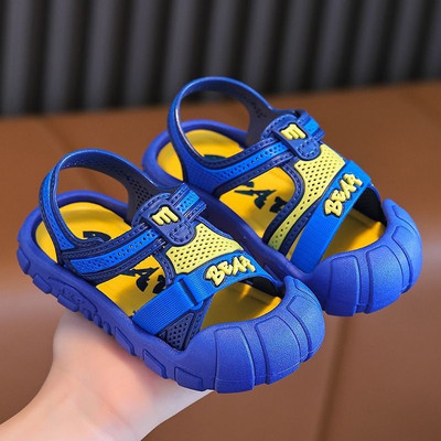 Zēniem, bērniem, sitieniem izturīgas sandales Vienkāršas modes meitenes, mīkstas zoles pludmales apavi vasarā, bērni valkā pretslīdēšanas sandales mazuļiem