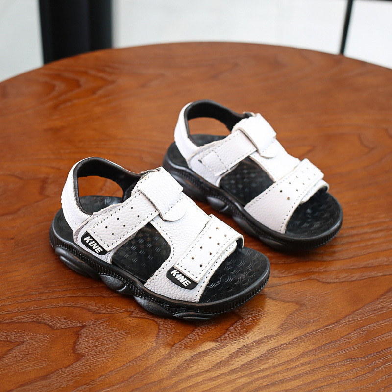 Sandale de plajă de vară pentru copii, băieți, fete, piele naturală, piele de vacă, sandale plate, confortabile, respirabile, pantofi moi pentru bebeluși