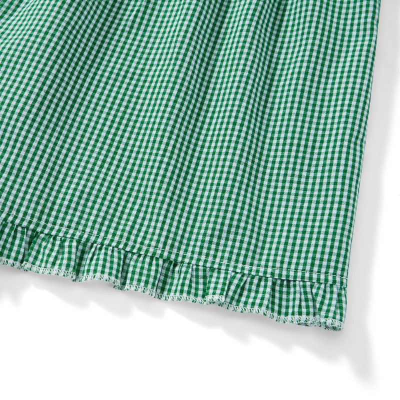 Sieviešu vasaras elastīgās jostasvietas rūtaini šorti ikdienišķa modes brīva, volānveida apakšmala, uzplaiksnīta, īsas bikses Ielu apģērbi, guļamvietas