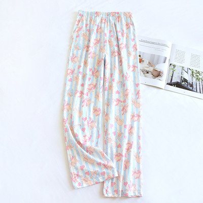 2024. gada japāņu jauns sieviešu naktsveļa, 100% kokvilna, trikotāžas, mīkstas bikses Karikatūra brīvas bikses Sākums Sieviešu pidžamas bikses