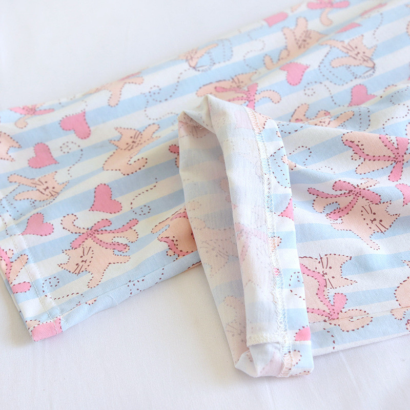 2024. gada japāņu jauns sieviešu naktsveļa, 100% kokvilna, trikotāžas, mīkstas bikses Karikatūra brīvas bikses Sākums Sieviešu pidžamas bikses