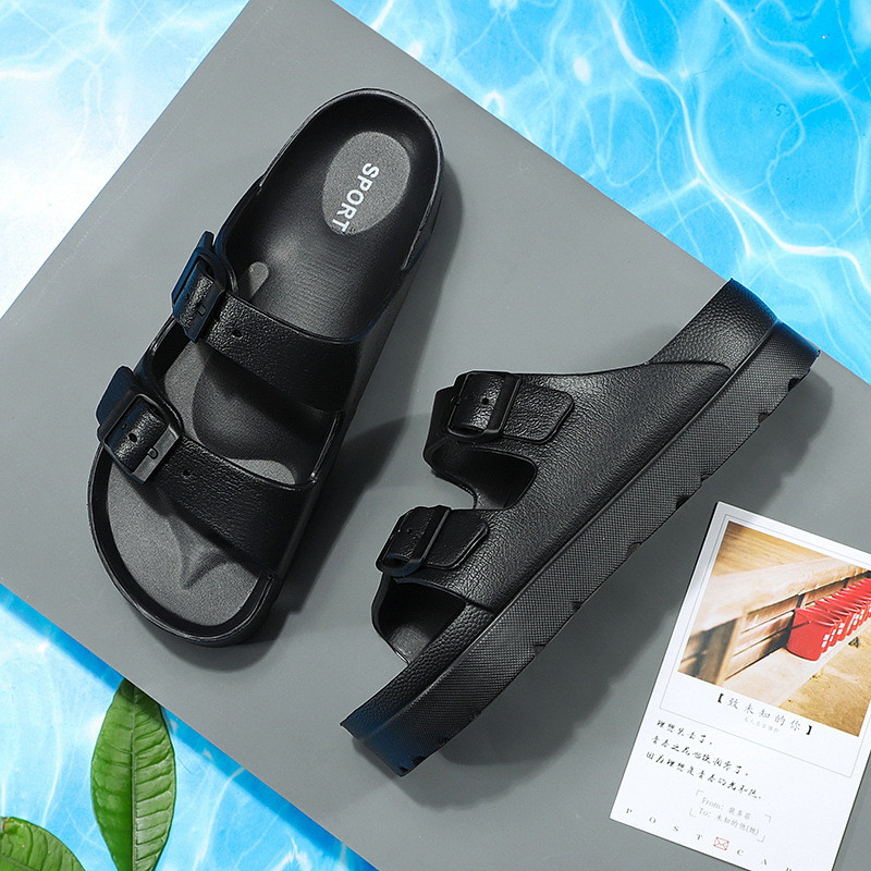 Biezas platformas mākoņa čības sievietēm modes sprādze, mīksta zole spilvena slaidi EVA sandales sievietēm vasaras pludmales neslīdošas čības