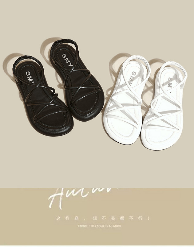 Sieviešu sandales ar biezu zoli, 2024. gads. Jaunas vasaras, mīkstas zoles, paaugstinātas ikdienas romiešu sandales, mazas sieviešu kurpes Sandalias Mujer sandales