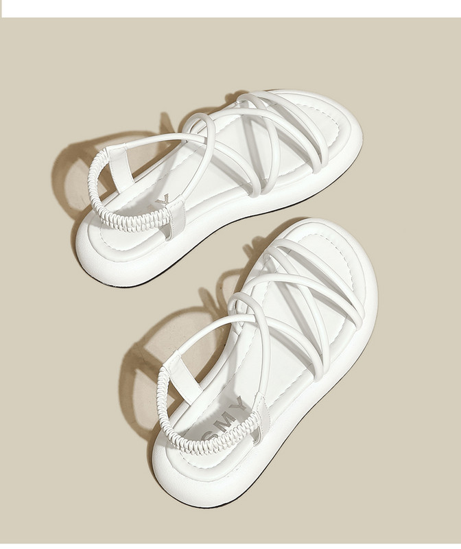 Sieviešu sandales ar biezu zoli, 2024. gads. Jaunas vasaras, mīkstas zoles, paaugstinātas ikdienas romiešu sandales, mazas sieviešu kurpes Sandalias Mujer sandales