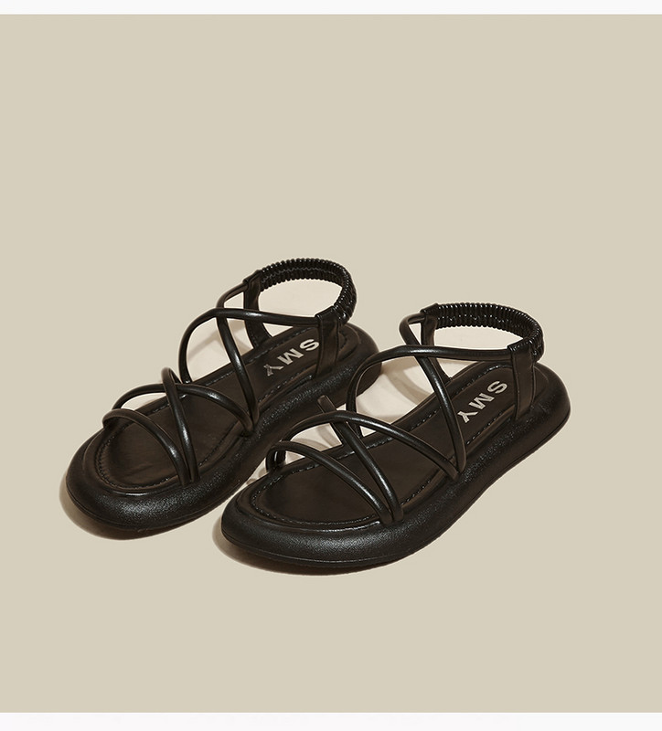 Sieviešu sandales ar biezu zoli, 2024. gads. Jaunas vasaras, mīkstas zoles, paaugstinātas ikdienas romiešu sandales, mazas sieviešu kurpes Sandalias Mujer sandales