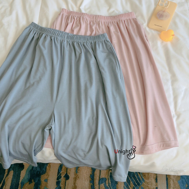 Sieviešu modālie pidžamas šorti miega šorti masīvi mājas pidžamas bikses brīvas ikdienas plānas, vienkāršas liela izmēra mājas apģērbs