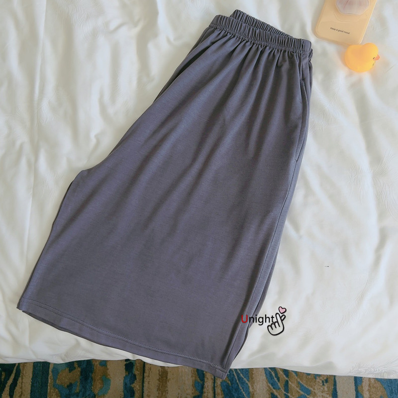 Sieviešu modālie pidžamas šorti miega šorti masīvi mājas pidžamas bikses brīvas ikdienas plānas, vienkāršas liela izmēra mājas apģērbs