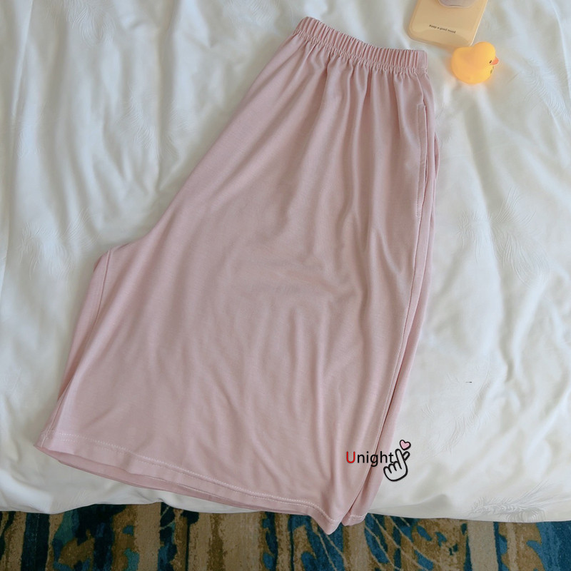 Sieviešu modālie pidžamas šorti miega šorti masīvi mājas pidžamas bikses brīvas ikdienas plānas, vienkāršas liela izmēra mājas apģērbs