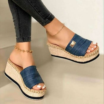 Summer Wedges Slippers Πλατφόρμα Ψηλοτάκουνα Γυναικεία Παντόφλα Γυναικεία Εξωτερικά Παπούτσια Basic Clog Wedge Slipper Παντόφλες Σαγιονάρες