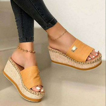 Summer Wedges Slippers Πλατφόρμα Ψηλοτάκουνα Γυναικεία Παντόφλα Γυναικεία Εξωτερικά Παπούτσια Basic Clog Wedge Slipper Παντόφλες Σαγιονάρες