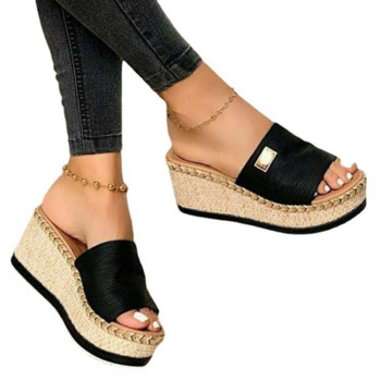 Summer Wedges Slippers Πλατφόρμα Ψηλοτάκουνα Γυναικεία Παντόφλα Γυναικεία Εξωτερικά Παπούτσια Basic Clog Wedge Slipper Παντόφλες Σαγιονάρες