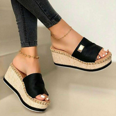 Summer Wedges Slippers Πλατφόρμα Ψηλοτάκουνα Γυναικεία Παντόφλα Γυναικεία Εξωτερικά Παπούτσια Basic Clog Wedge Slipper Παντόφλες Σαγιονάρες