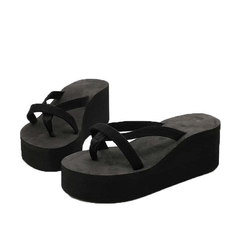 Jednobojne japanke za plažu s visokom potpeticom na klinu, sandale Slatke japanke za žene, veličina 11. Svjetlucave japanke za žene, veličina 8