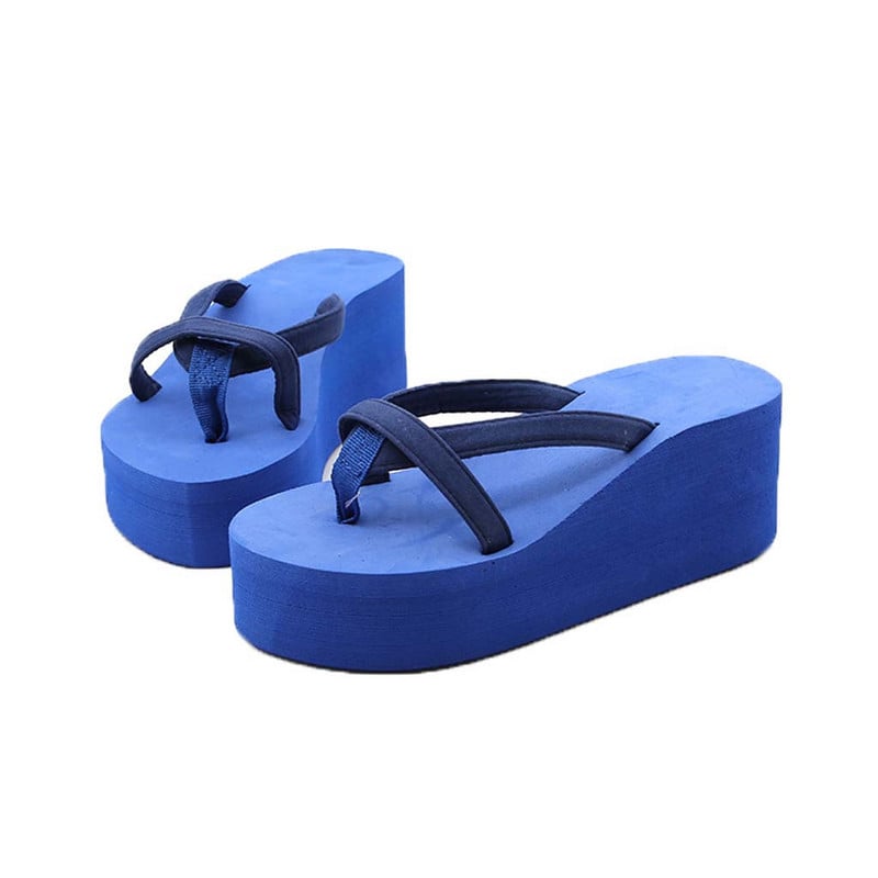 Jednobojne japanke za plažu s visokom potpeticom na klinu, sandale Slatke japanke za žene, veličina 11. Svjetlucave japanke za žene, veličina 8