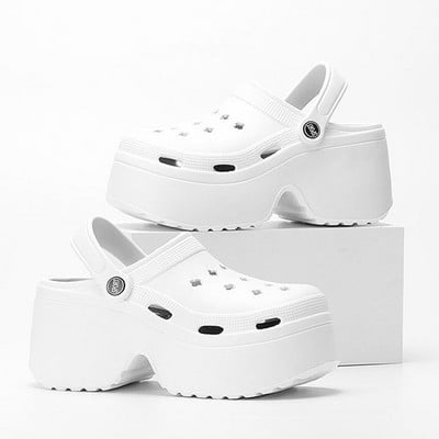 Paksu põhjaga puukingad naiste sandaalid suletud varbaga, paksud platvormiga sussid, naiste suvi 2024, ülikõrged kontsad, naiste sandaalid