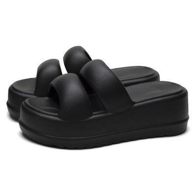 Vasaras jaunas EVA biezas zoles sieviešu čības ar paaugstinātu mīksto zoli, neslīdošas čības vienkrāsainas ikdienas daudzpusīgas augstpapēžu čības