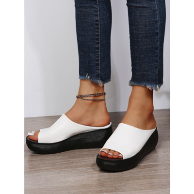 2023. gada vasaras Sieviešu ādas zoles čības Sieviešu seksīgi augstpapēžu kurpes, melna īkšķa platforma.