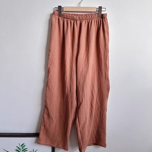 Női pamut kétszintes krepp nadrág, dupla bő női társalgónadrág