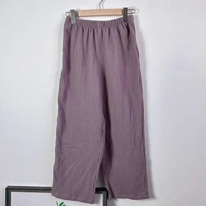 Női pamut kétszintes krepp nadrág, dupla bő női társalgónadrág