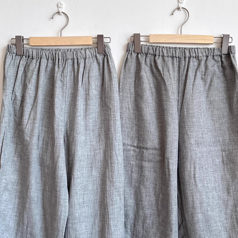 Női pamut kétszintes krepp nadrág, dupla bő női társalgónadrág