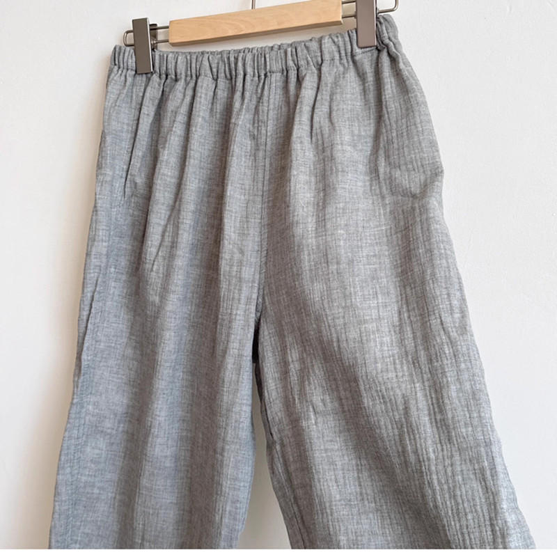 Női pamut kétszintes krepp nadrág, dupla bő női társalgónadrág